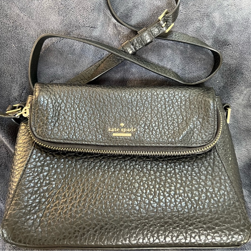 Kate Spade cross body black leather bag